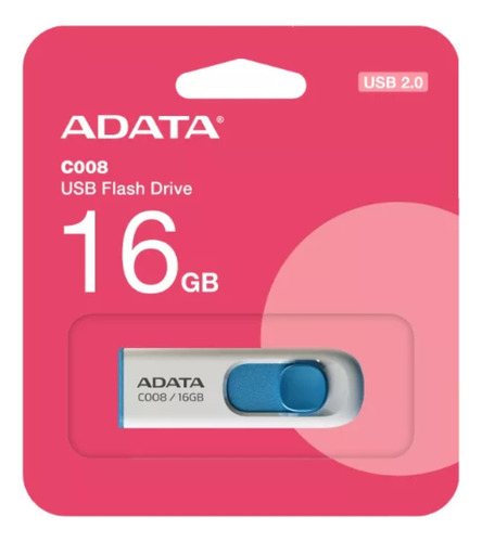 Adata C008 Pendrive 16gb Con Usb 2.0 Blanco/azul
