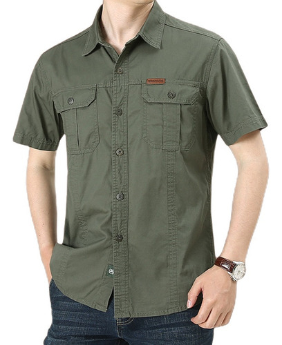 Camisa Táctica Ropa Militar Para Hombre Bolsillo Manga Corta