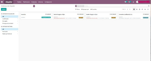 Software De Gestión De Empresas Odoo Alquileres Facturación
