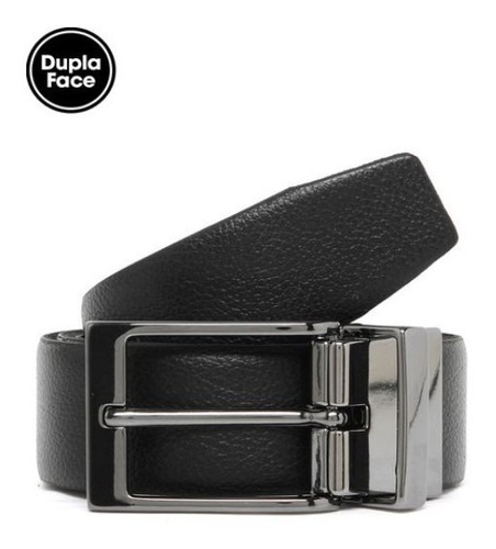 Cinto Masculino Couro Dupla Face Fasolo X396 Preto / Marrom