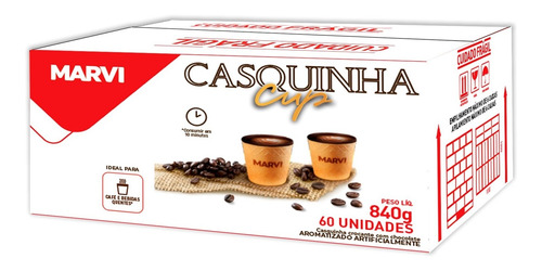 Imagem 1 de 4 de Casquinha Cup 50ml Cafes Marvi Cx 60 Unidades