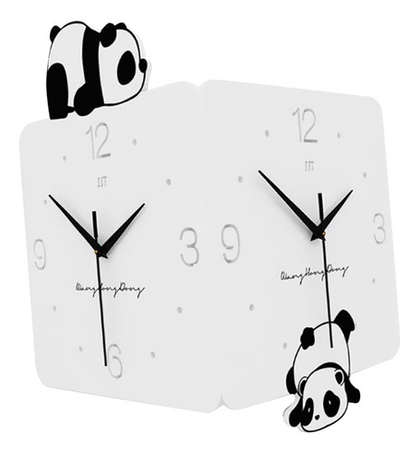 A Reloj De Pared De Esquina, Arte De Pared, Panda De Dibujos