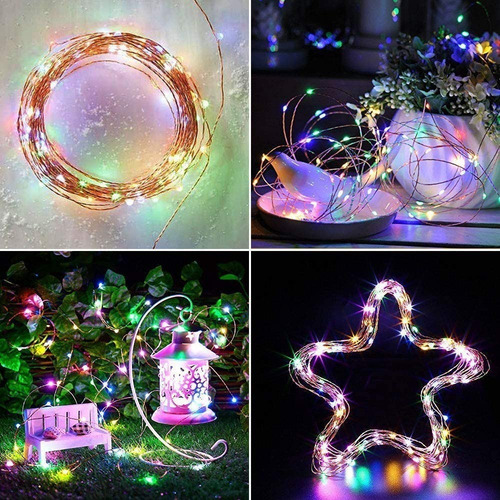 Guirnalda De Luces Solares 24 M Decoración Navideña Tira Led