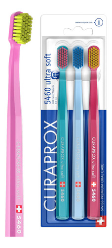 Curaprox 5460 Cepillo De Dientes Ultrasuave, Paquete De 3