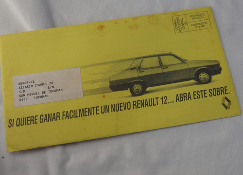 Folleto Antiguo Renault 12 No Manual Sorteo 1991 1992