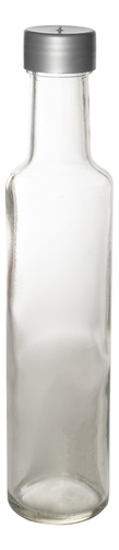 Botella Vidrio Aceite 250 Cc Transparente Redonda Tapa X24