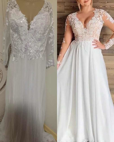 Vestido De Noiva Plus Size Modelo Princesa Renda Harvy