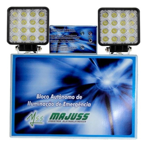 Luminária de emergência Majuss 96W LED com bateria recarregável 127V/220V