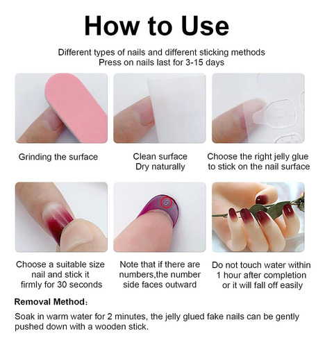 24 Piezas De Prensa Corta En Las Uñas Cuadradas Lindas Uñas