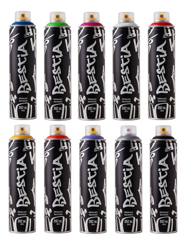 Lata Bestia Aerosol Pintura Mate Prof Baja Presion X10 Amarillo