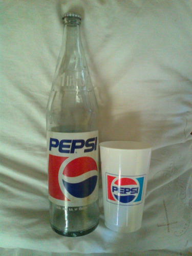 Pepsi Cola Botella De Vidrio De 1 Litro C/vaso