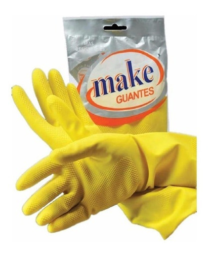 Guantes Make Afelpados Caja X 144 Unidades Todos Los Talles Amarillo
