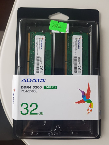 Imagem 1 de 1 de Memória Not Adata Ddr4 32gb (2x16gb) 3200mhz Ad4s320016g22-d