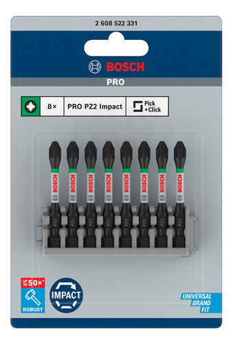 Bosch Pro Pozidriv Impact Punta Pz2 55mm 8 Uds