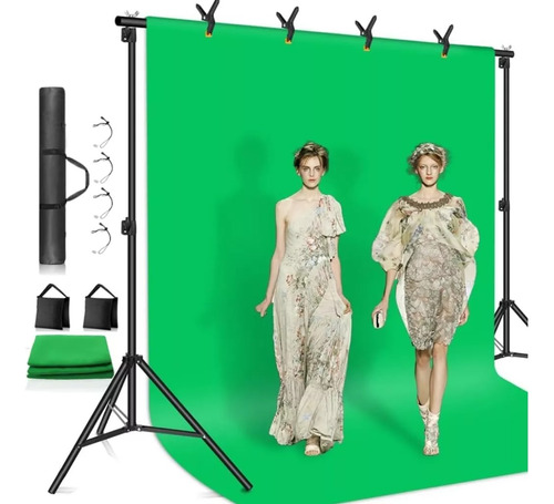 Suporte Fundo Infinito Chroma Key 3x2m + Bolsa + Sacos Areia
