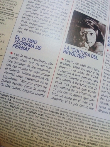 Imagen 3 de 6 de Revista Conozca Más Noviembre 1993 Paraíso Los Dinosaurios