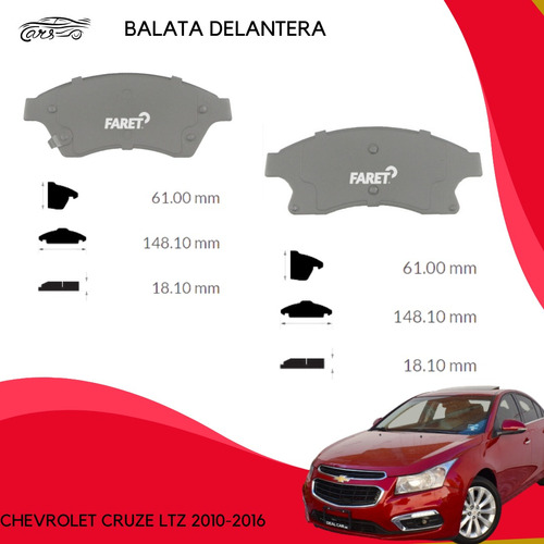 Balata Delantera Chevrolet Cruze Ltz 2010