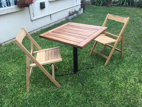 Imagen 3 de 5 de Mesa Bar 70 X 70 Y 3,5cm Espesor Madera Incienso Y Hierro
