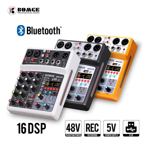 Mini Mezclador De Audio Bluetooth Dj De 4 Canales Con Efecto
