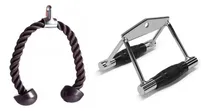 Comprar Agarre V Doble Para Remo Polea + Soga De Triceps, Fitness!