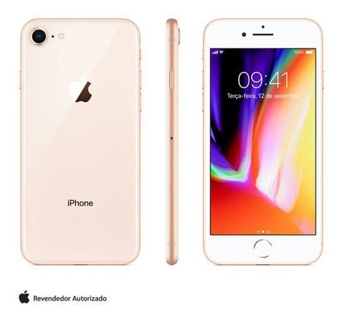 iPhone 8 Dourado 4,7  4g 128 Gb Câmera De 12 Mp - Mx182br/a