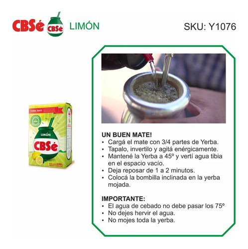 Yerba Mate Cbsé Limón 500gr