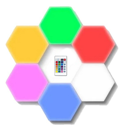 Hexagonal Led Touch Rgb Con Control. Set X 6.