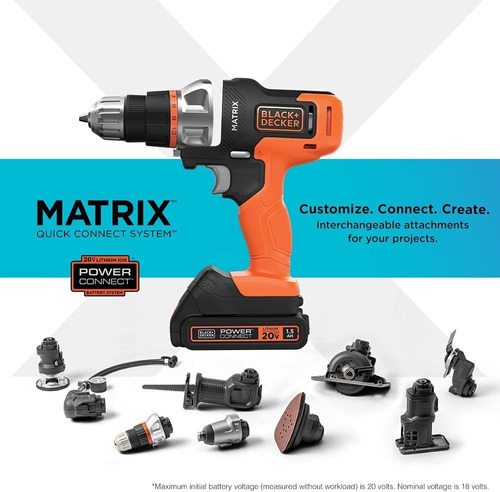 Blackdecker 20v Max Matrix Cordless Drill/driver (bdcdmt120c