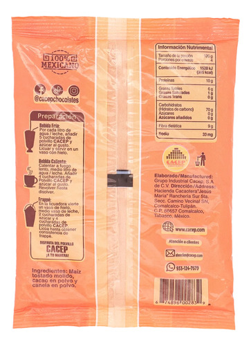 Polvillo De Maiz, Cacao Y Canela