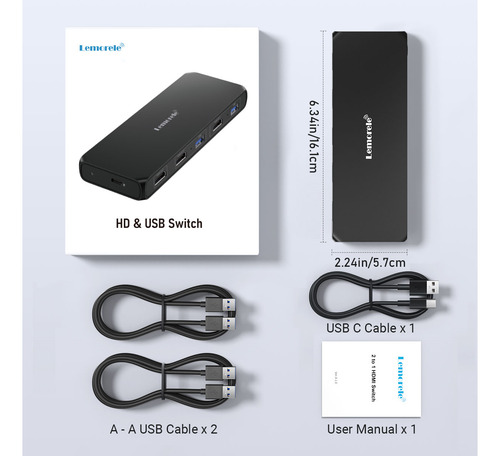 Hdmi Switch 2 Entradas 1 Salida 4k Hd Usb3.0 Selector Switch