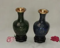 Comprar Antiguos Floreros De Bronce Con Base Cloisonne Bellos