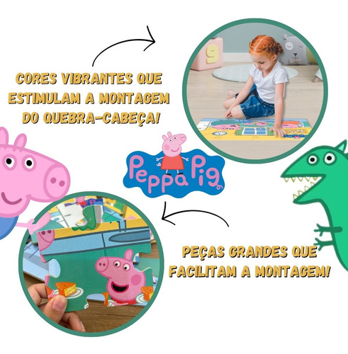 Puzzle gigante de Peppa Pig con piezas de madera - Nig