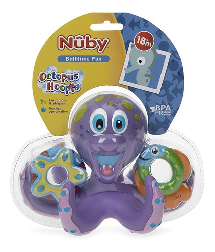 Imagen 7 de 7 de Nuby Pulpo Flotante 3 Anillos De Aro Juguete Interactivo Bañ