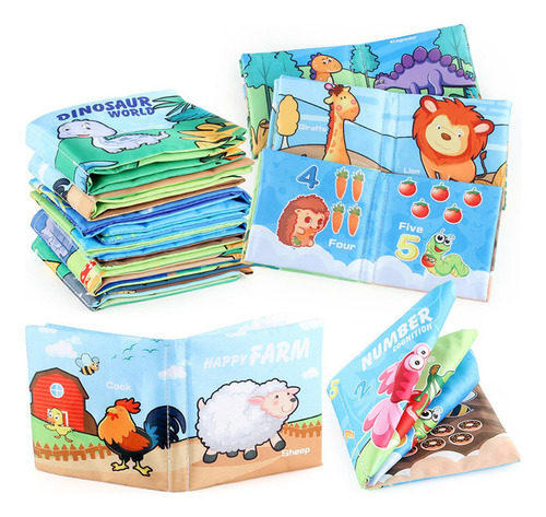 // 6x Livro De Pano Macio Para Bebê Brinquedo Educativo Para