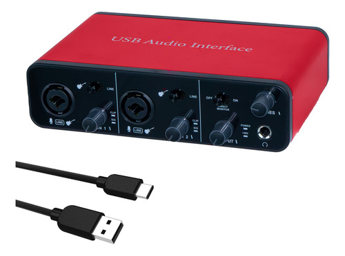 Interfaz De Audio 2x2 24 Bit Grabación