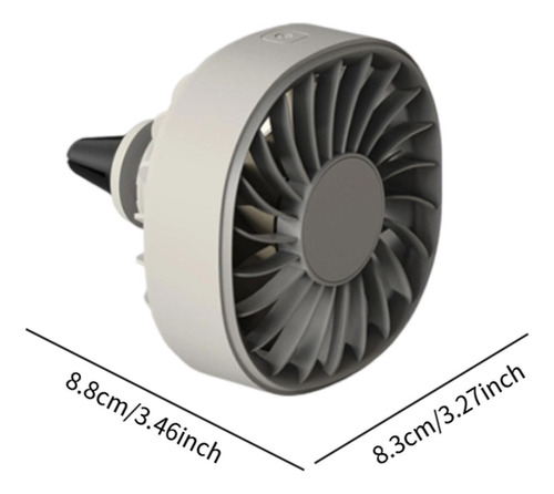 Ventilador De Coche Con 3 Velocidades Y Clip, Caqui