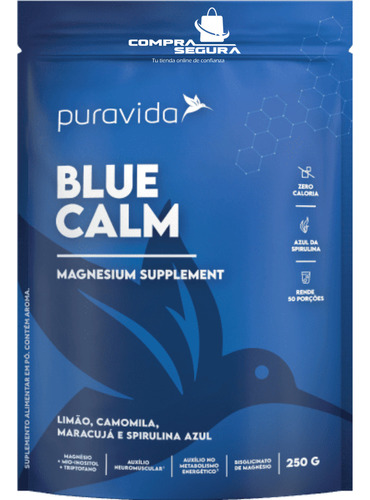 Blue Calm Magnesio Triptofano  Inositol Spirulina Pura Vida