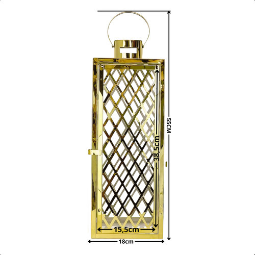 Lanternas Marroquinas Zahara Conjunto Com 3 Decorativas Douradas - Design Geométrico, Metal/vidro, Alças Para Pendurar, Elegância Para Interior/exterior, Ideal Para Velas/leds