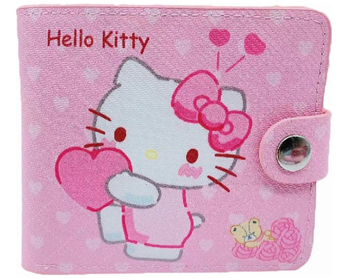 Cartera Corta De Hello Kitty Para Niña, Figura De Dibujos An