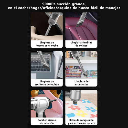 Aspiradora De Mano Portátil Inalambrica Para Auto Y Hogar