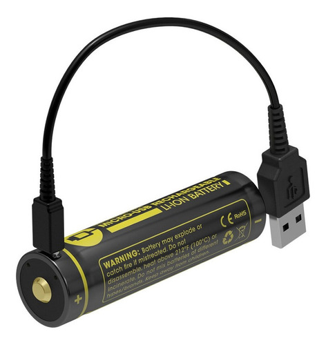 Pila Bateria 18650 3.7v Nitecore Recarga 3400 Mah Puerto Usb