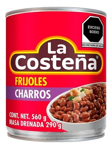 10 Pzas Frijoles Charros La Costeña 560 Gr
