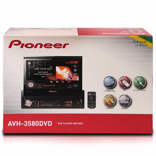 Dvd Player Pioneer Avh-3580dvd Retrátil 7 Polegadas Usb 1din