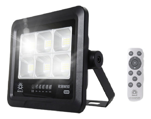 Reflector Led Luminaria Solar 50w 450lm Control Remoto Ip65 Color de la carcasa Negro Color de la luz Blanco frío