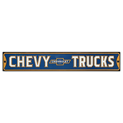 Chevrolet Azul Y Amarillo Chevy Trucks Relieve Metal Wa...