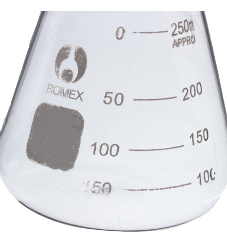 250ml Científico De Vidrio Transparente Erlenmeyer Frasco Có