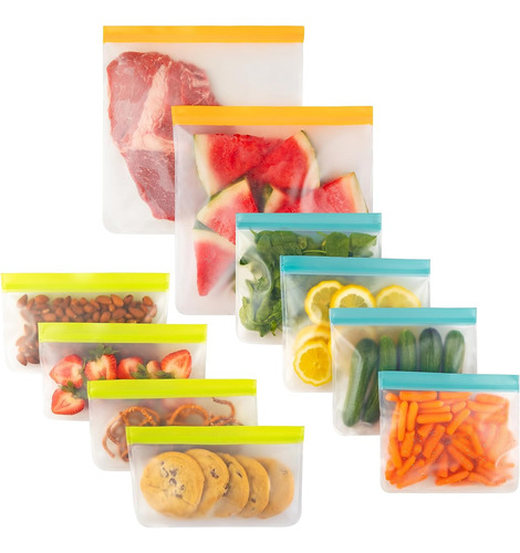 Bolsas Para Congelador Reutilizables Alimentos 10pzs