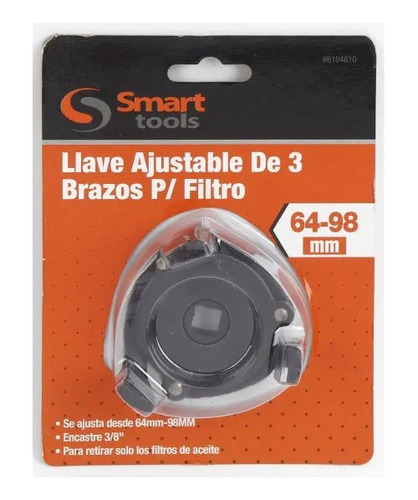 Llave Ajustable De 3 Brazos Para Filtro De Aceite 64 - 98mm