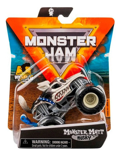 Barra con ruedas Monster Jam Truck 1:64 True Metal, color Monster Mutt Husky