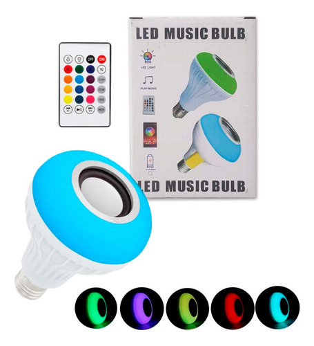 Bombillo Led Parlante Con Bluetooth Altavoz Multicolor